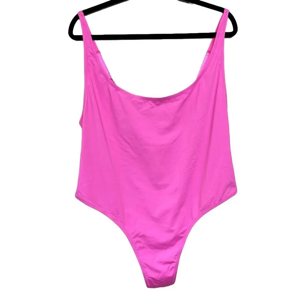 Skims Swim Scoop Neck One Piece Plus Size Swimsuit - Taffy - 4x - NWT